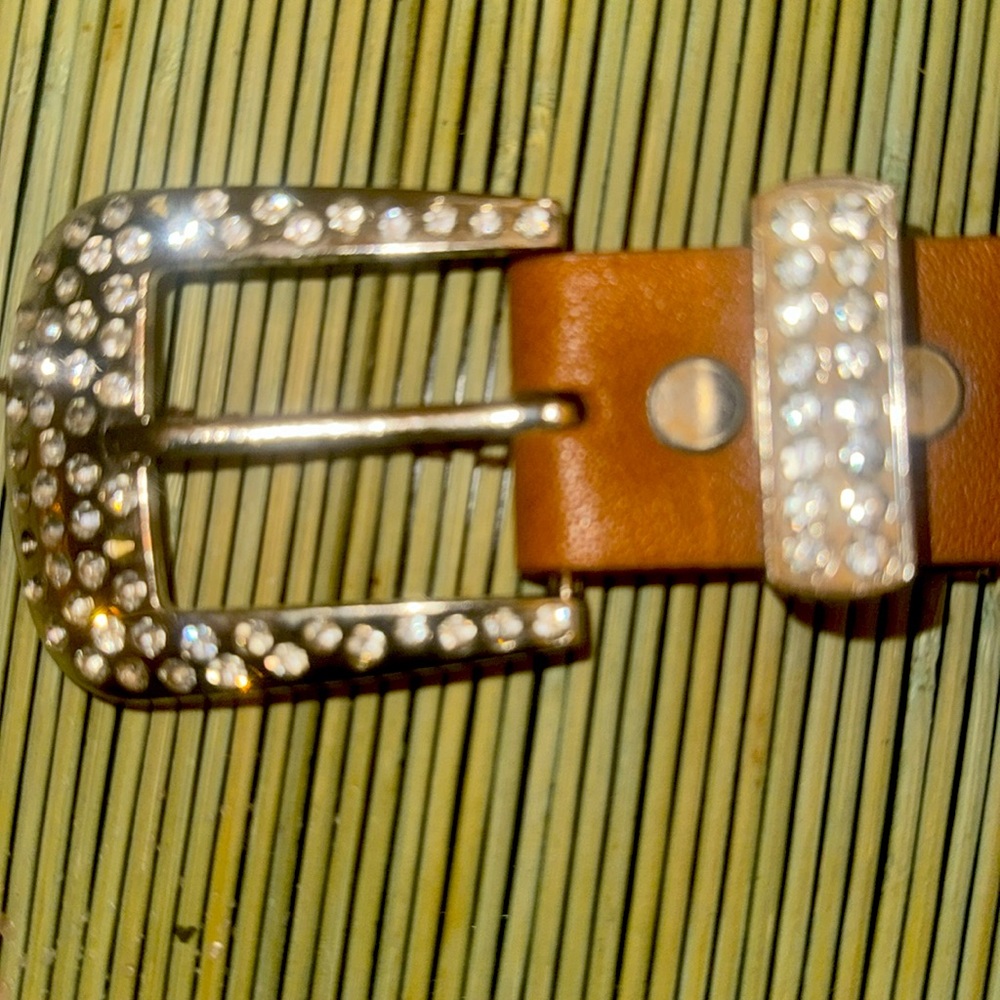 Design Studio Rhinestone Embellished Tan Belt - Picture 8 of 8